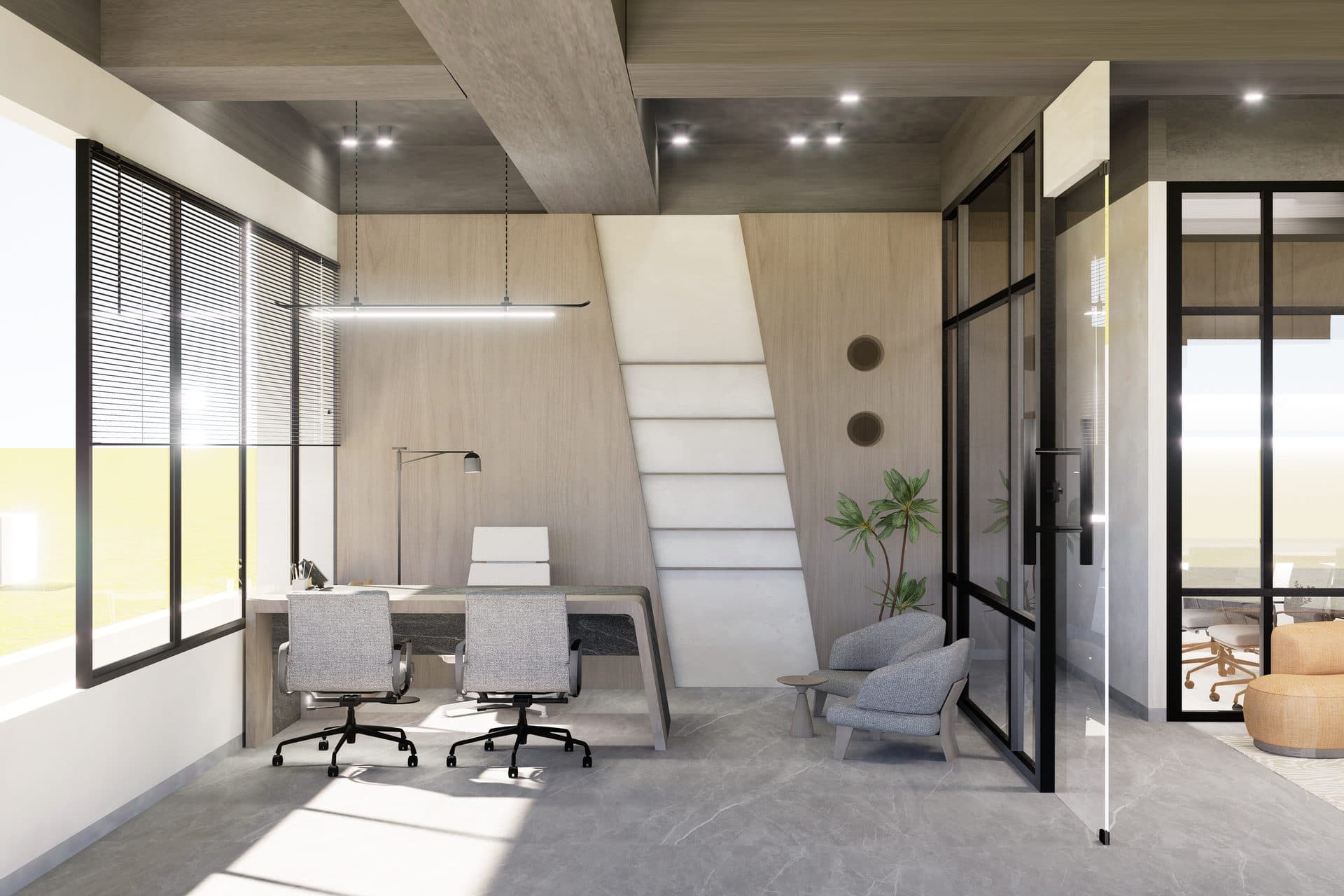 Private office workspace